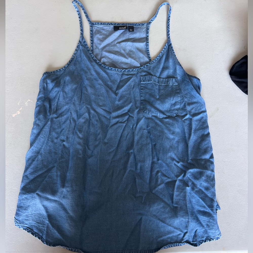a.n.a soft denim (like) spaghetti strap tank